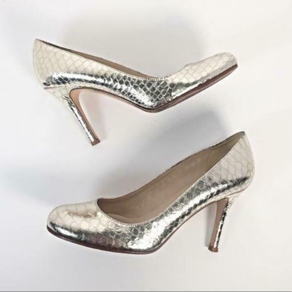Kate Spade Karolina Metallic Heels - Snake Embossed